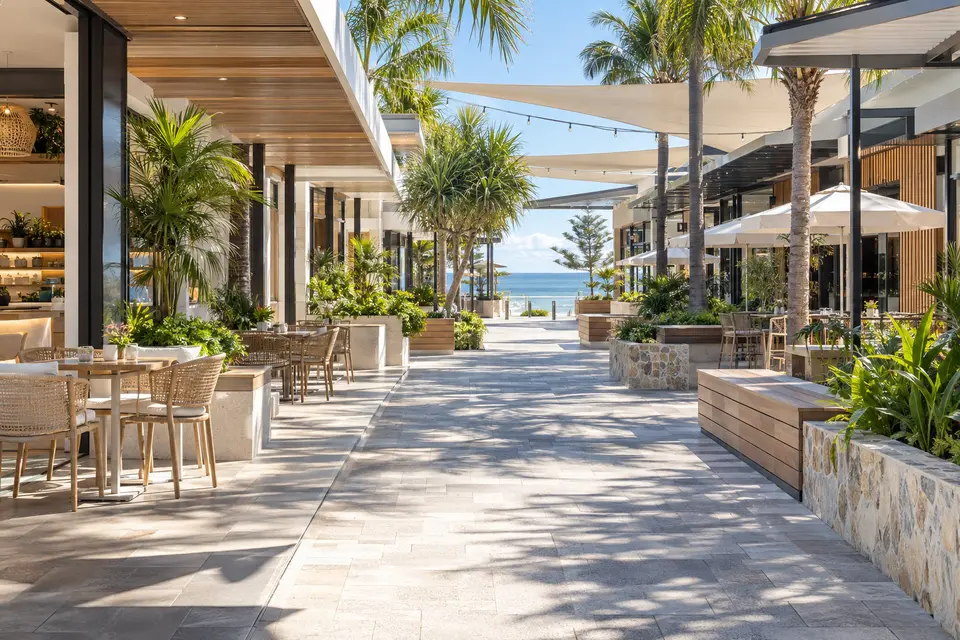 Illustrative Gold Coast shopping and dining centre